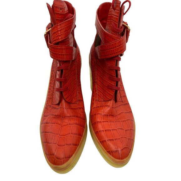 Alexander Wang Red Leather Heeled Boots Size 9.5 - Picture 2 of 10
